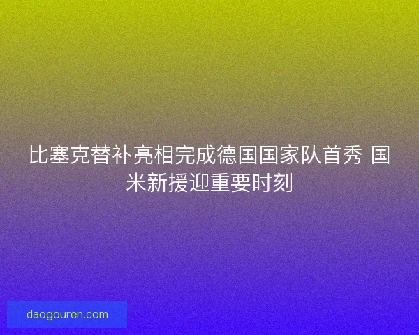 比塞克替补亮相完成德国国家队首秀 国米新援迎重要时刻